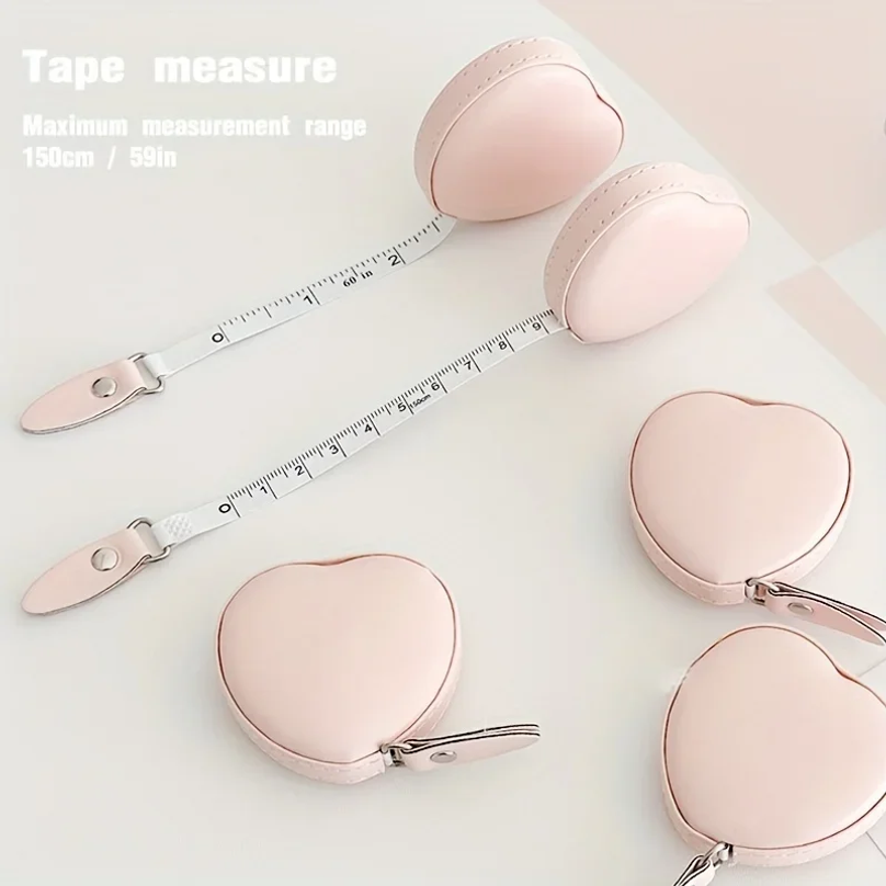 Tape Measure - 1pc Multi-Functional PU Leather Pink Love