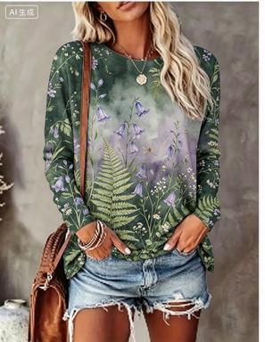 Wallpaper - Women Long Sleeve T‑Shirt Gradient Background
