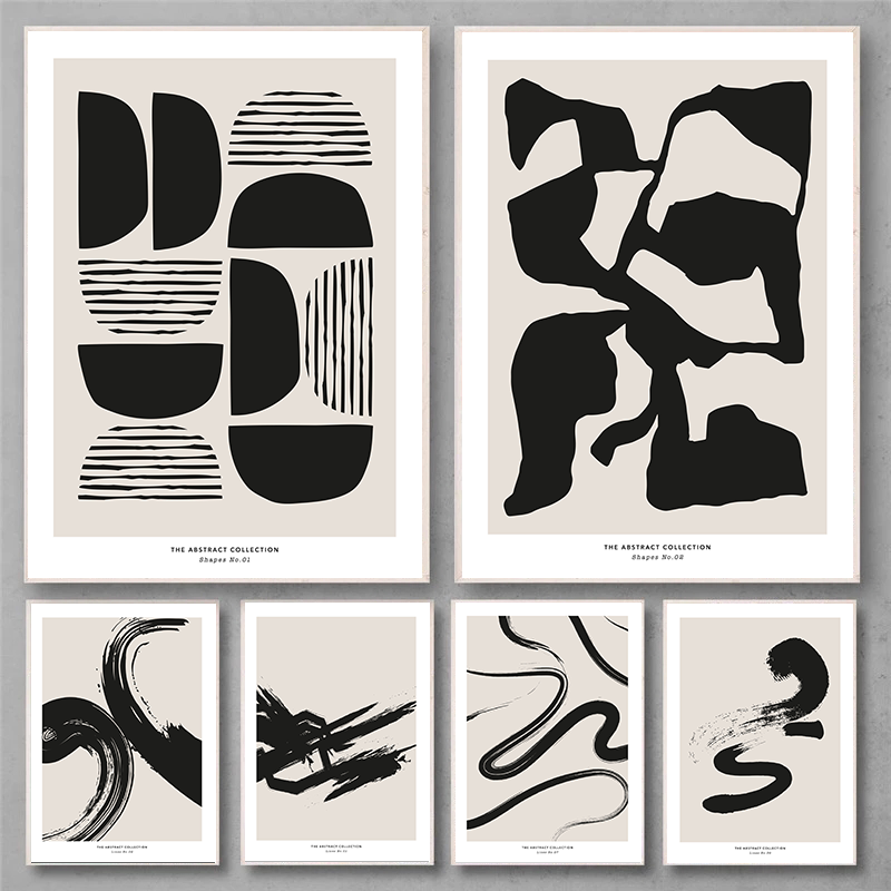 Paint Brush - Minimalist Paint Strokes Abstract Wall Art
