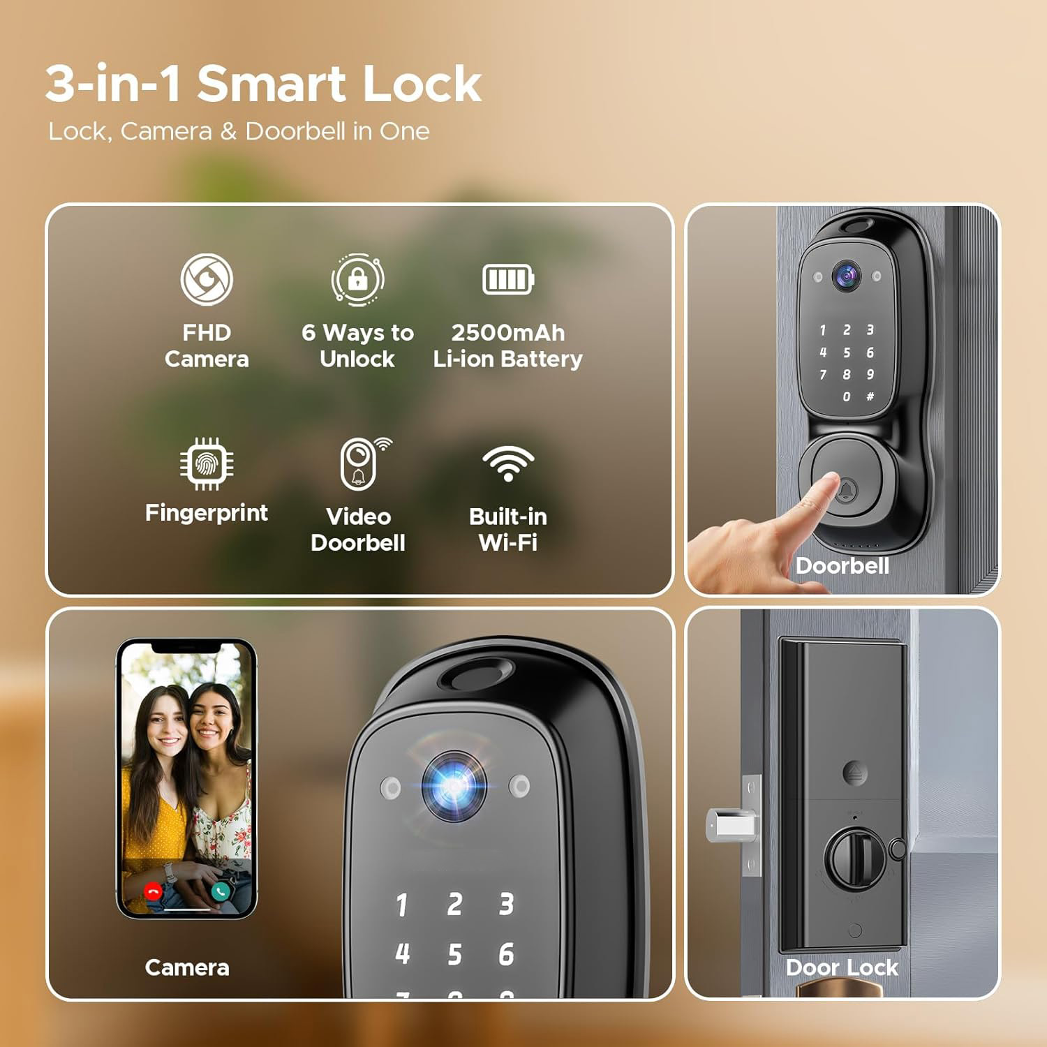Tuya Wifi Smart Door Lock ‎Cam - Door Lock review and price