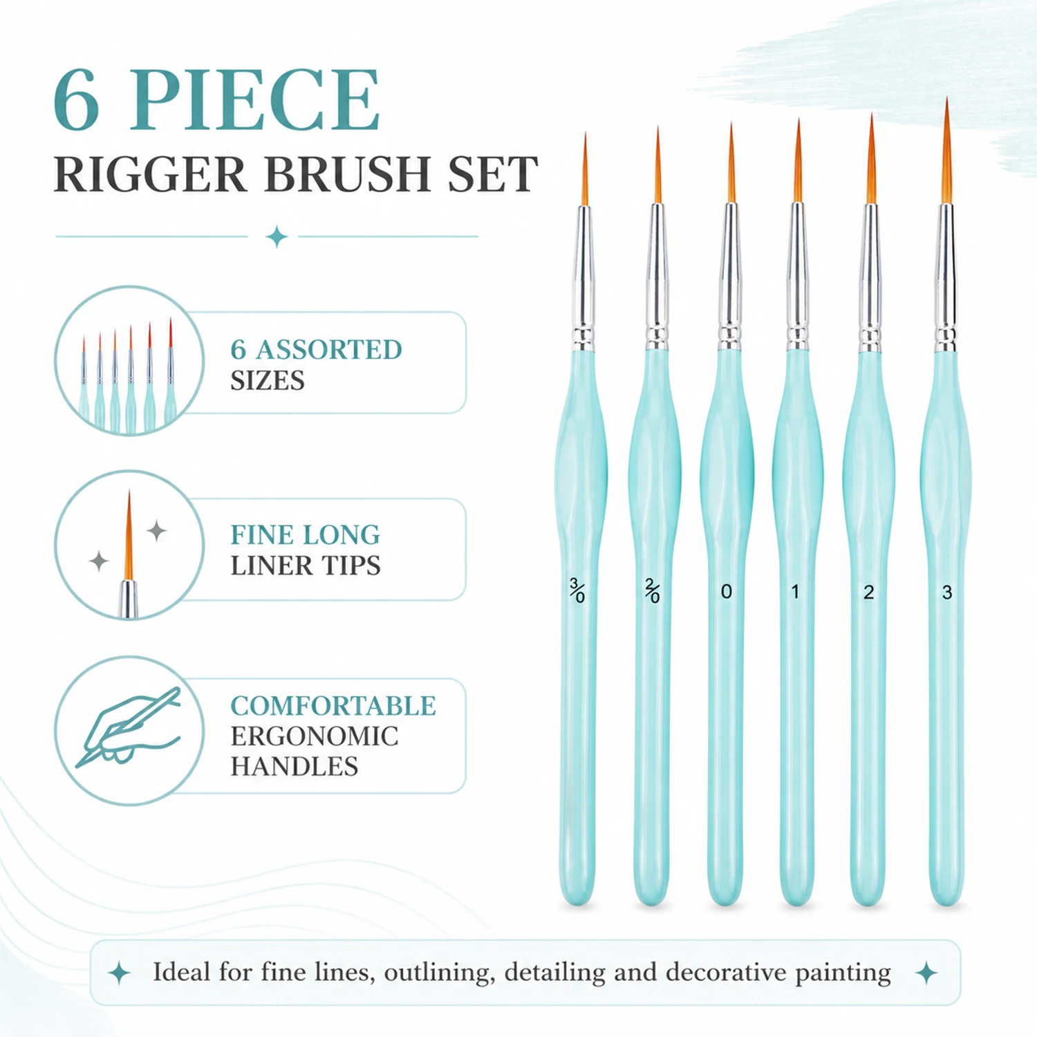 6pcs Rigger Paint Brushes Set, - Paint Brush review and price