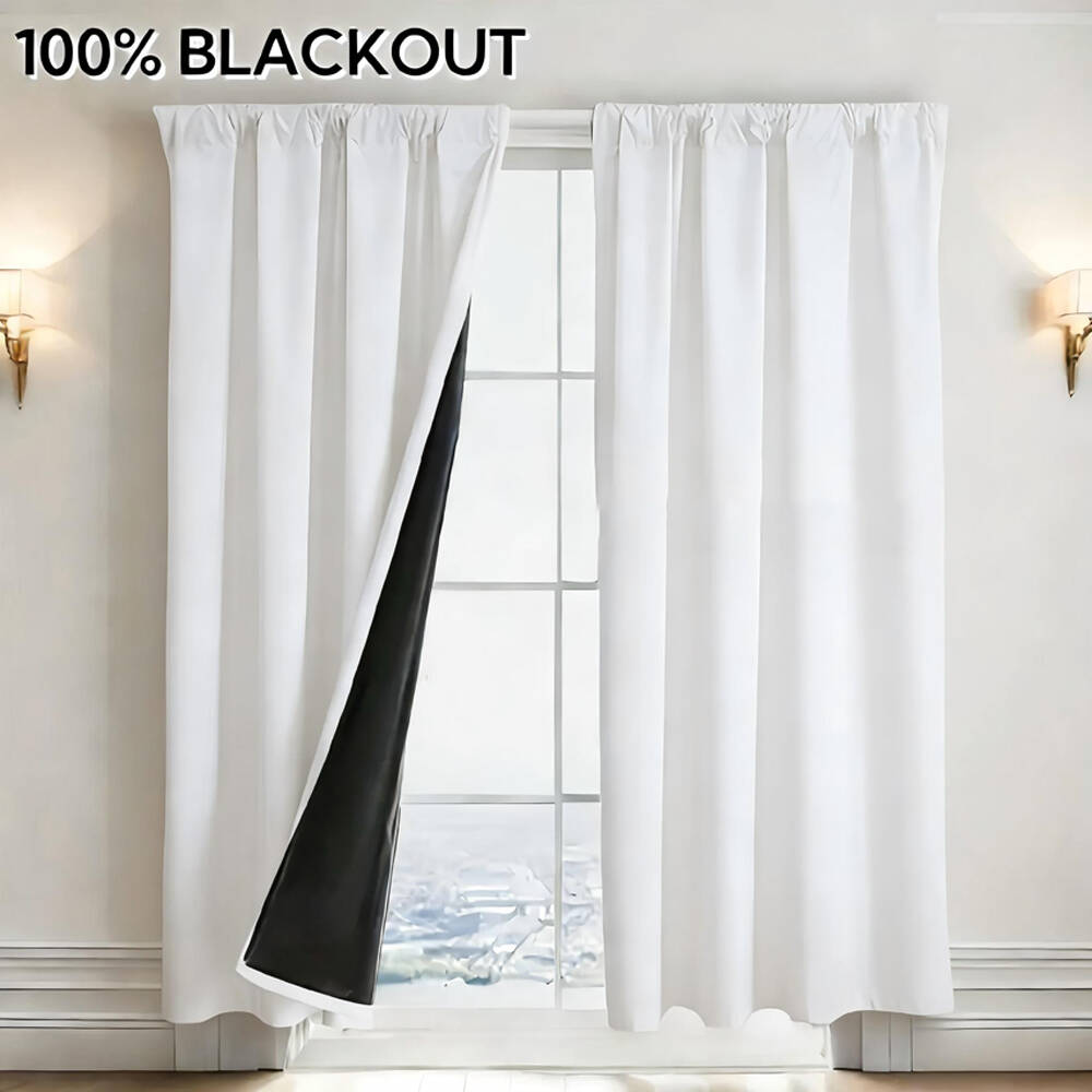 1pc 100% Blackout Curtain with - Curtain Rods review and price