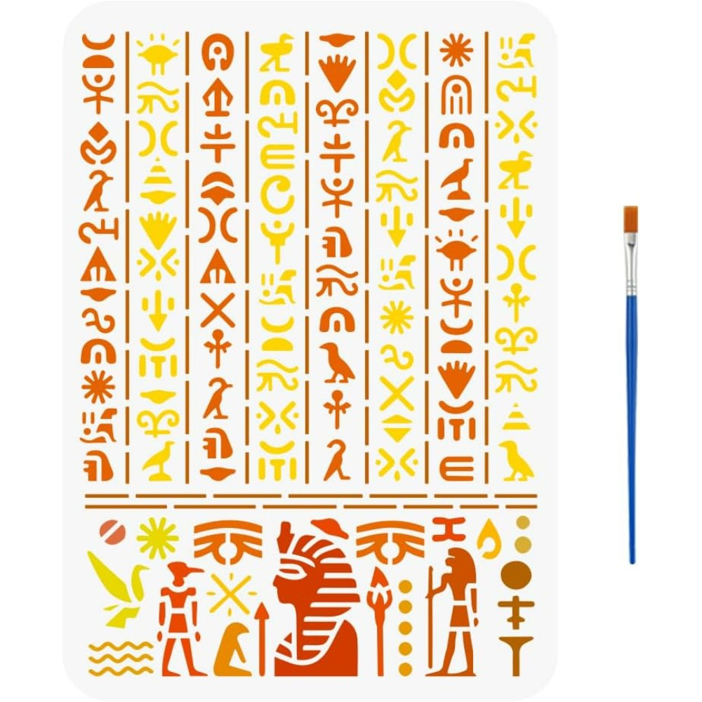 Ancient Egyptian Script Stenci - Paint Brush review and price