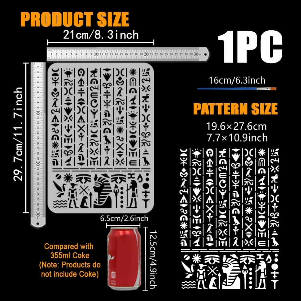 Ancient Egyptian Script Stenci - Paint Brush review and price