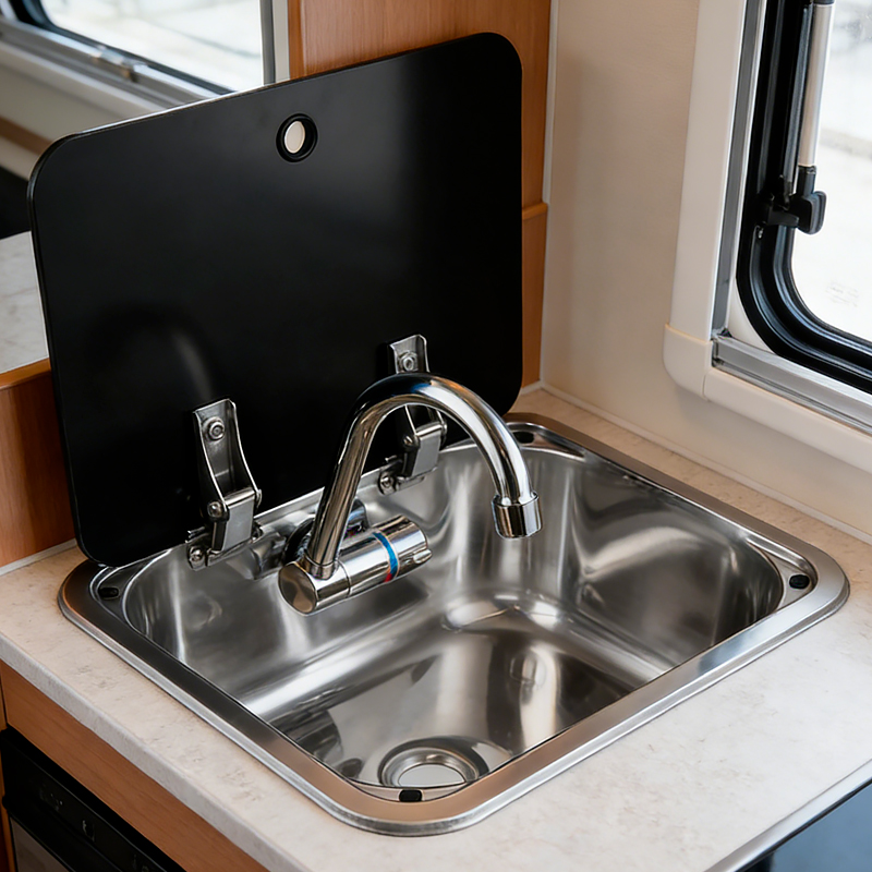Compact Stainless Steel RV Sin - Faucet review and price