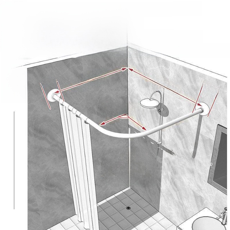 Arc Shaped Bathroom Shower Rod - Curtain Rods review and price