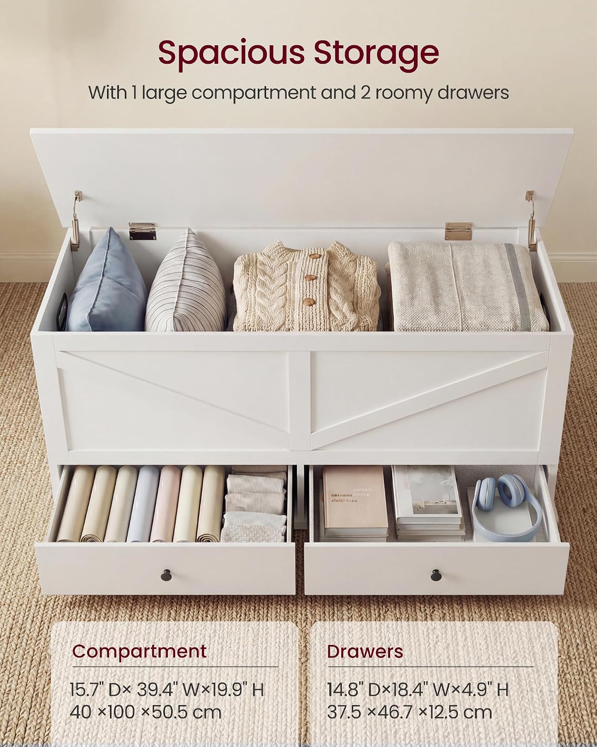 Farmhouse Storage Chest With D - Cabinet Hinges review and price