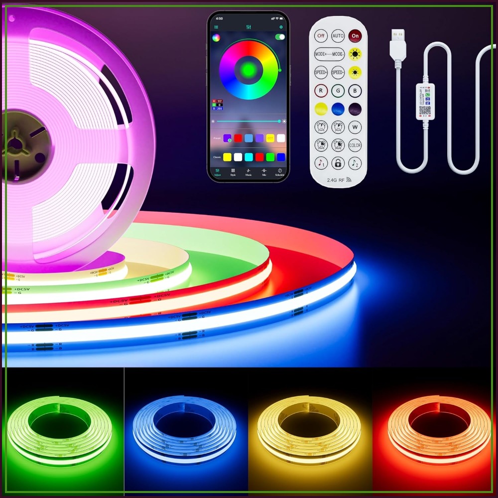 5V USB COB RGB LED Strip Light - Led Strip Lights review and price