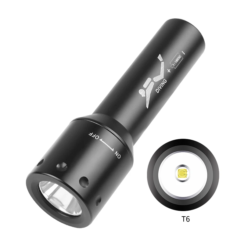 New T6 LED Diving Torch Long-R - Light Switch review and price