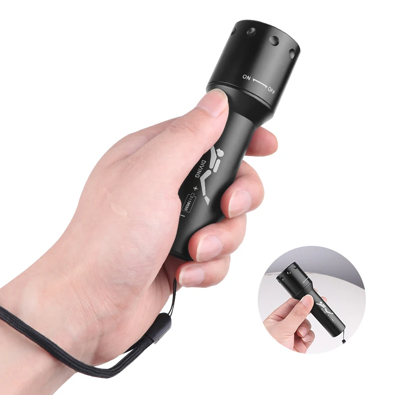 New T6 LED Diving Torch Long-R - Light Switch review and price