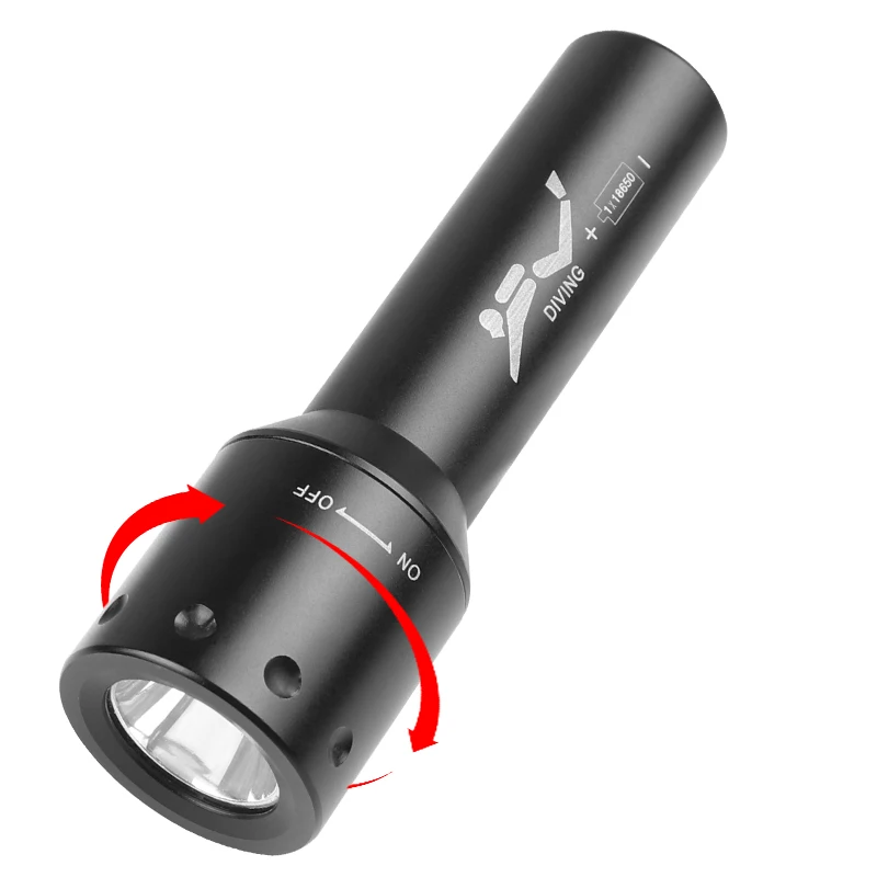 New T6 LED Diving Torch Long-R - Light Switch review and price