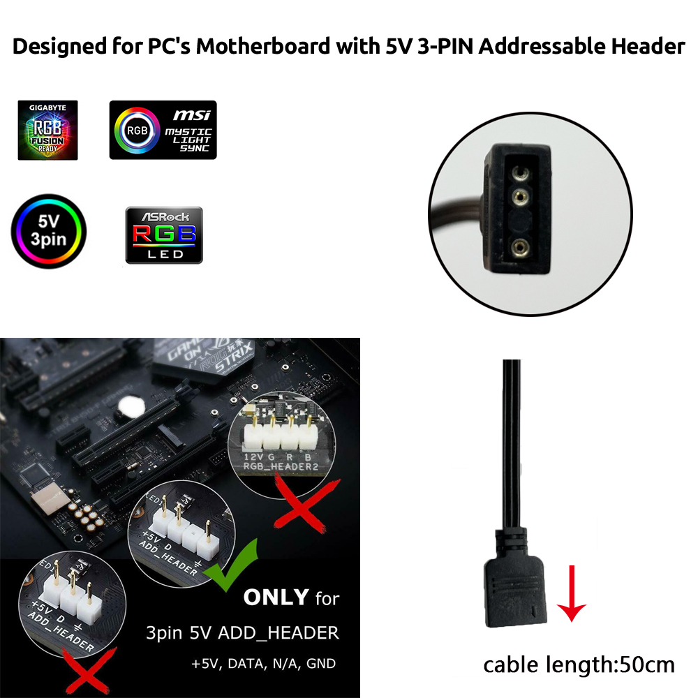 5V ARGB 3Pin Header for Asus A - Led Strip Lights review and price