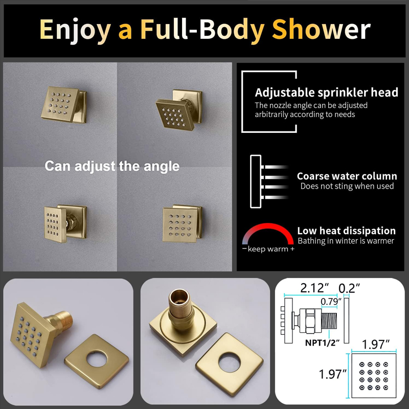 Brass Brushed Gold Digital Dis - Faucet review and price
